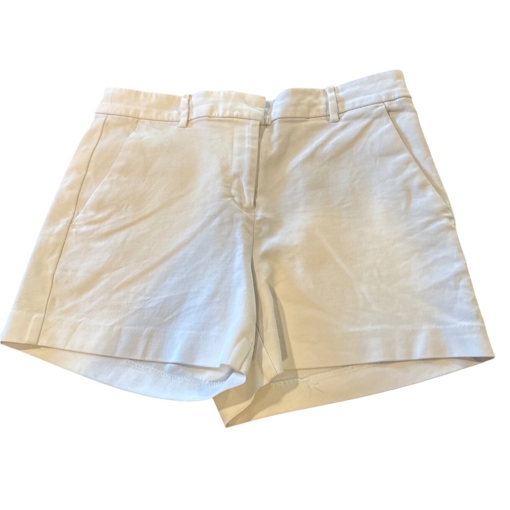 LOFT The Riviera Short Womans 4 White Chino Mid Rise Preppy Casual Summer Shorts